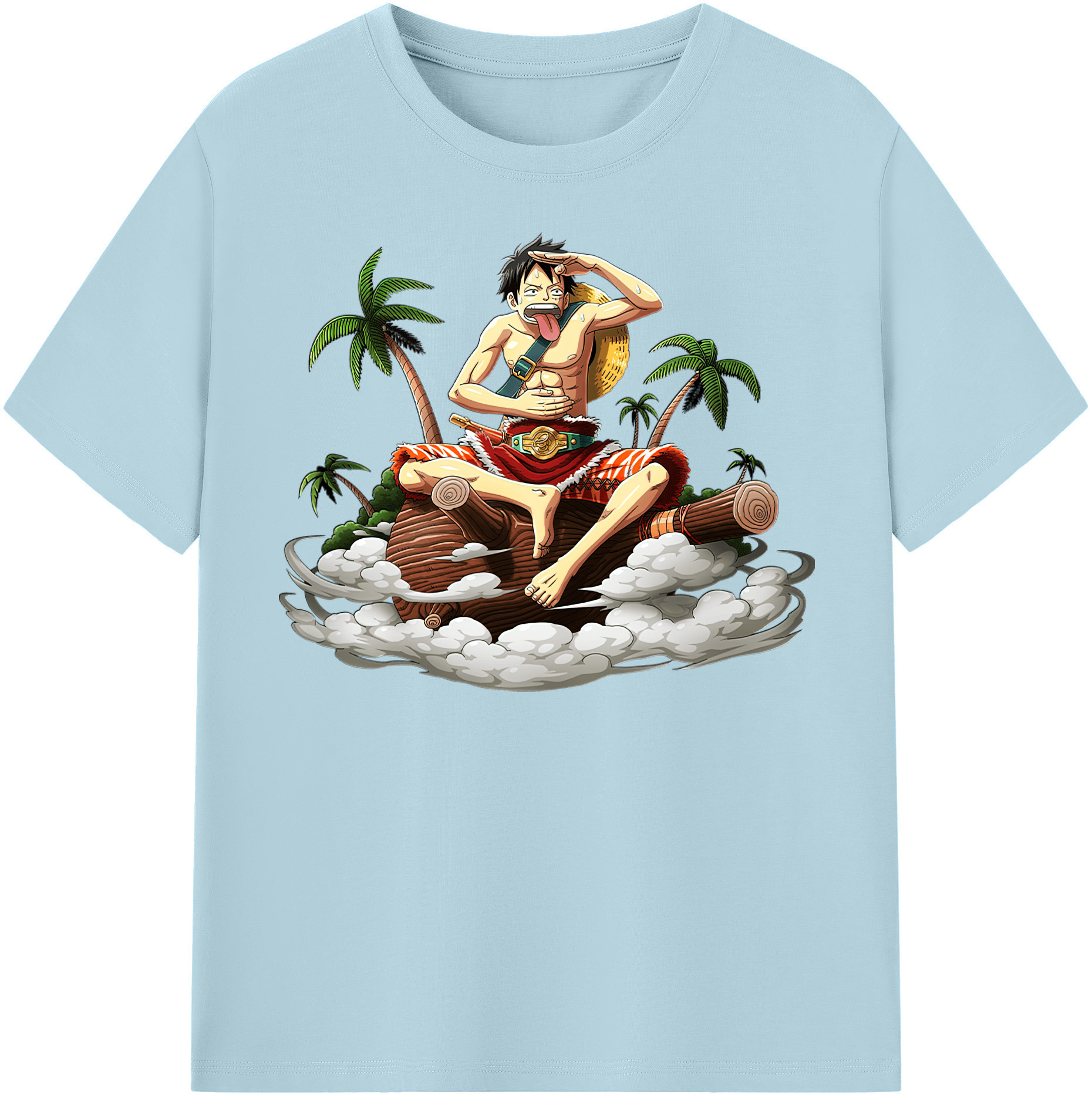 ワンピース モンキー・D・ルフィ ONE PIECE Monkey D. Luffy 綿100％半袖Tシャツ（フロントプリント）